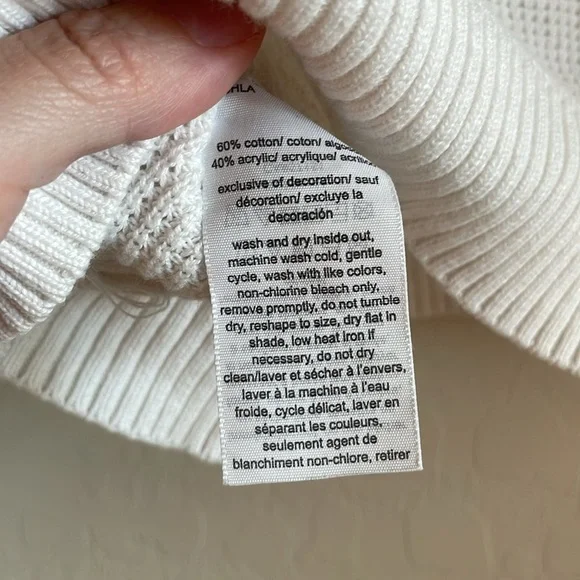 Tommy Flag Patch Sweater White Lightweight Women’s Medium USA Americana Classic - Picture 9 of 9